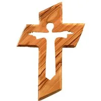 Kassis Geschenkartikel Wanddekoobjekt Olivenholz Kreuz Auferstandener Jesus Geschenk zu mehreren Anlässen, Hergestellt in Bethlehem, Ideales Geschenk zu mehreren Anlässen