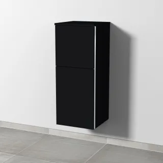 Sanipa 3way Mittelschrank mit 1 Tür und 1 Auszug, Schwarz-Matt, BS12608 BS12608
