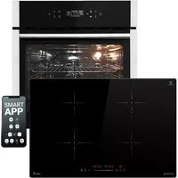 KKT KOLBE Backofen-Set Backofen und Induktionskochfeld SET8313HCIH877RL, mit Teleskopauszug, DampfClean, 60cm / Herdset / Heißluft / Grill-/Brat-System / WIFI
