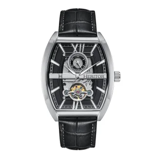 Montre automatique Heritor Masterson semi-squelette avec bracelet en cuir