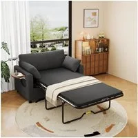 MODFU Schlafsofa 134x82x84 cm Schlafsofa mit USB-Anschluss, Praktisch mit Klapptisch & Seitentasche 1 Teile, Komplett-Set mit Matratze, Laken, Kissen