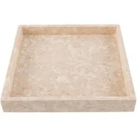 wohnfreuden Dekoschüssel Marmor Tablett 30 cm creme quadratisch, 32996