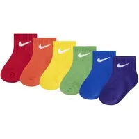 Nike Sportswear Socken NHN SWOOSH 6PK INFANT ANKLE SO (6-Paar) für Babys, 6er-Set, weiches, elastisches Material, elastischer Bund