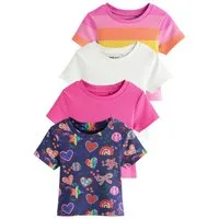 Next T-Shirt Kurzarm-Shirts mit Rippenmuster, 4er-Pack (4-tlg)