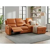 OTTO home Ecksofa NAPORI Lederoptik, Multimediasofa, 3er Kinosessel XXL, L-Form, Kinosofa mit Relaxfunktion, Getränkehalter, Staufach und Staukasten