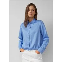 s.Oliver Langarmbluse Bluse Baumwollsatin-Bluse mit Raffung