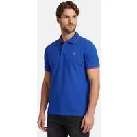 U.S. Polo Assn. Poloshirt USKayle – Classic Fit kurzarm mit Logo-Stickerei Mit Flachstrick-Kragen, Knopfleiste und elastischer Baumwollmischung