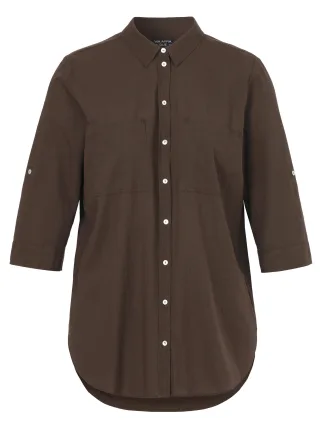 VIA APPIA DUE - Bluse Hemdkragen 3/4 Arm mahagoni - Gr. - 46