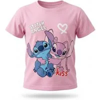 Disney Print-Shirt Disney Stitch Angel Kinder Mädchen T-Shirt Kurzarm Shirt (1-tlg) Gr. 98 bis 128 - 100% Baumwolle