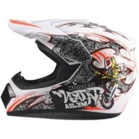 FunSport-Factory Motocrosshelm Motocrosshelm Kindercrosshelm Mejia Weiß, integrierte Sonnenblende