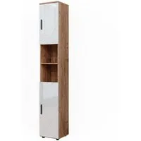 Vicco Hochschrank Irma, Eiche/Weiß Hochglanz, 30 x 192 (1-St)