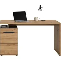 Home affaire Schreibtisch REHAT, Bürotisch, Computertisch, Laptoptisch (bietet viel Stauraum für sämtliches Büromaterial), grifflose Fronten, 1 Tür mit verstellbarem Einlegeboden, Breite: 138cm