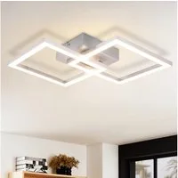 ZMH LED Deckenleuchte Wohnzimmer Modern 2 Flammig 24W Deckenlampe Küche - Warmweiß, Augenschutz, LED fest integriert, 3000k, gekreuzte Rahmen, ein Element schwenkbar
