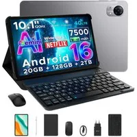 DOOGEE TabG5 10'' Tablet mit Tastatur, Android 16, 120Hz, 7500 mAh, ultradünn Tablet (10", 3 GB, Android 16, 8 MP, T7200 Octa-Core, Gemini AI, 4G LTE/5G WIFI, Widevine L1/Face ID)