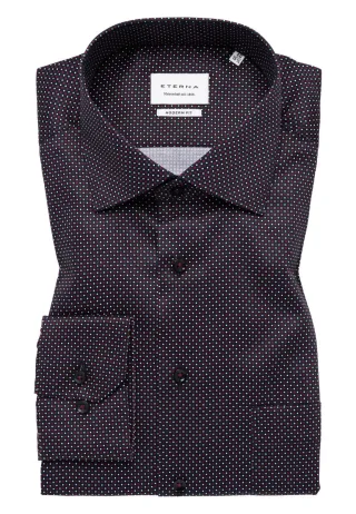 ETERNA - Modern Fit: Businesshemd blau/rot - Gr. - 43