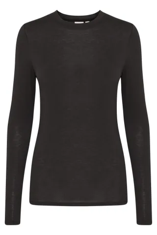 ICHI - Langarmshirt - Ihphiluca schwarz - Gr. - L