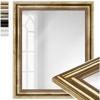 WANDStyle Wandspiegel H550, Vintage Spiegel Gold 50x60 cm, großer Wandspiegel Gold 50x60 Holz