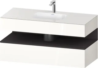 Duravit Qatego Einbauwaschtisch mit Konsolenwaschtischunterbau Weiß Hochglanz 1200x550x600 mm - QA47 QA4787080220000