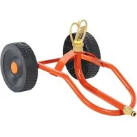 vidaXL Bewässerungssystem Sprinkler-Schlitten mit Rädern und Drehbarem Kopf Rot Stahl