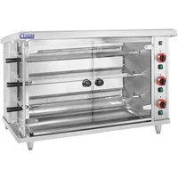 Royal Catering Gasgrill Gas-Hähnchengrill 3 Spieße bis zu 15 Hähnchen mit Beleuchtung 3 x 5 kW