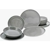 CreaTable Tafelservice Teller Set, Geschirr-Set Chef Collection (12-tlg), 6 Personen, Porzellan, Suppenteller, Speiseteller, nordisches Design, 12 Teile für 6 Personen