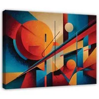 Wallarena Leinwandbild Abstrakt Art Deco - Orange - Modern - Wohnzimmer, Abstrakt, 40x30x2cm