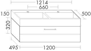 Burgbad Mineralguss Waschtisch-Set Crono HGL Salbeigrau Ultramatt/Weiß Velvet, SEVA121F5952C0037 SEVA121F5952C0037