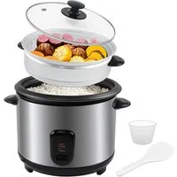 OZAVO Reiskocher 1.8L/2.2L Warmhaltefunktion Mit Dampfkorb, Löffel und Messbecher, 700 W, mit dampfgarer10 Portione Schnellkochfunktion hitzesicheres Design