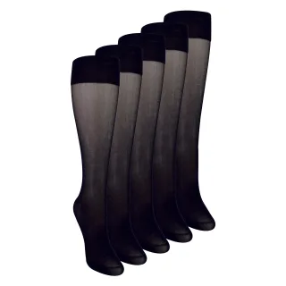 5er-Pack Damen Kniestrümpfe 15 Denier Leichte Durchsichtige Socken