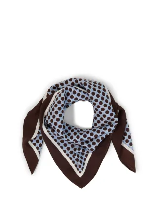 Tom Tailor - Halstuch mit Muster small blue brown dot print - Gr. - OS
