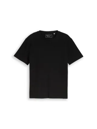 Denim Tom Tailor - T-Shirt mit Waffelstruktur black - Gr. - M
