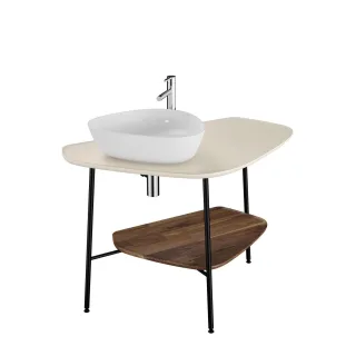 VitrA Plural Konsole 103 cm Ausschnitt links für Aufsatzschale wandgebunden Sandbeige Matt,81025 81025