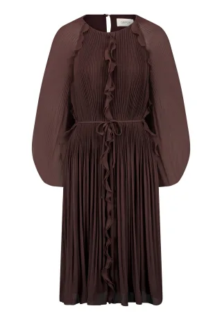 CARTOON - Chiffonkleid Dunkelbraun - Gr. - 34