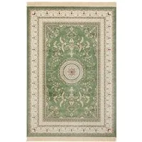 NOURISTAN Teppich Orientalischer Samt Teppich Fransen Antik Negar Grün, rechteckig, Höhe: 5 mm