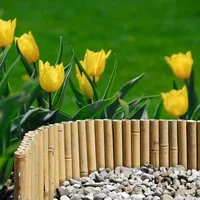 Windhager Beetumrandung aus Bambus für Blumen- und Gemüsebeete, flexible Beeteinfassung, LxH: 100x35 cm, Abgrenzung für runde und eckige Flächen, 100 x 35 cm