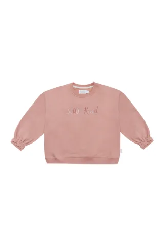 Leevje Sweatshirt 'Schulkind' mit gerüschten Ärmeln 122/128