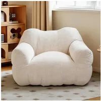 HomeMiYN Sitzsack Weicher Riesen Sitzsack aus Cord – Sessel fürs Wohnzimmer „Cube“