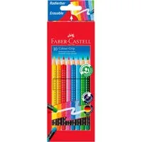 Faber-Castell Buntstift Buntstift Colour Grip radierbar 10x Kartonetui