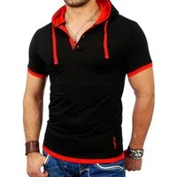 Reslad T-Shirt Reslad Herren Kapuzen T-Shirt San Diego RS-5033 (1-tlg) Kapuzenshirt Layer-Look