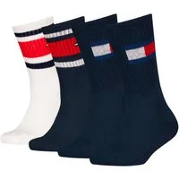 Tommy Hilfiger Socken TH KIDS SOCK 4P FLAG & SPORT STRIPE ECOM (4 Paar) mit verstärkten Fersenbereichen