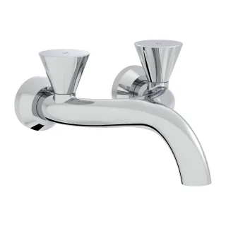 VitrA Liquid Zweigriff-Waschtischarmatur Aufputz-Wandmontage Ausladung Auslauf 24 cm Chrom,A42748 A42748