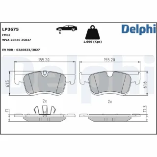 Delphi Bremsbel?ge vorne Citroen Opel Peugeot Toyota LP3675