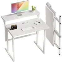 HOMALL Schreibtisch Klappbarer Schreibtisch mit Monitorhalterung Gaming-Schreibtisch (80 cm breiter mehrstufiger Notebook-Schreibtisch, bequem zusammenklappbar)