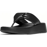 Fitflop F-Mode Knot Soft-Leather Flatform Toe-Post Sandals Sandale