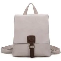 ITALYSHOP24 Rucksack Damen Schultertasche Backpack Umhängetasche CrossBody Leder Optik Bag, Geräumiges Hauptfach, praktische Fächer, komfortabel, leicht & robust