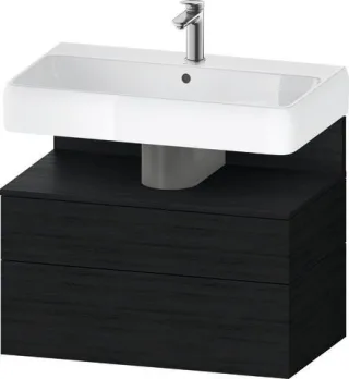 Duravit Qatego Waschtischunterbau wandhängend Eiche Schwarz Matt 790x470x590 mm - QA4394016160010 QA4394016160010