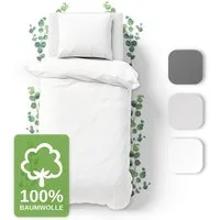 Jacobson Bettwäsche Set - 100% Baumwolle, Perkal, 2 teilig, Erhältlich in den Größen 135x200, 155x220, 200x200, 200x220, 240x220