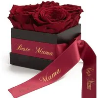 Kunstblume Beste Mama Rosenbox Infinity Rosen mit Duft echte konservierte Blumen Rose, ROSEMARIE SCHULZ Heidelberg, Höhe 8.5 cm, haltbar bis zu 3 Jahre, Made in Germany