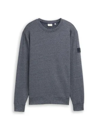 Tom Tailor - Sweatshirt in Melange-Optik blau - Gr. - XL