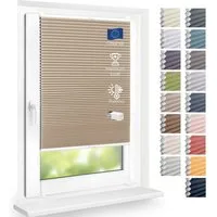 DomDeco Wabenplissee Thermo Plissee ohne Bohren - Hitzeschutz, Verdunkelung, verspannt, abdunkelnd, Klemmfix, stufenlos, kälteschutz, modernes Fensterplissee